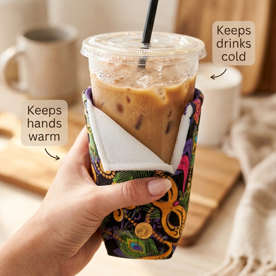 Mardi Gras Cup Cozy
