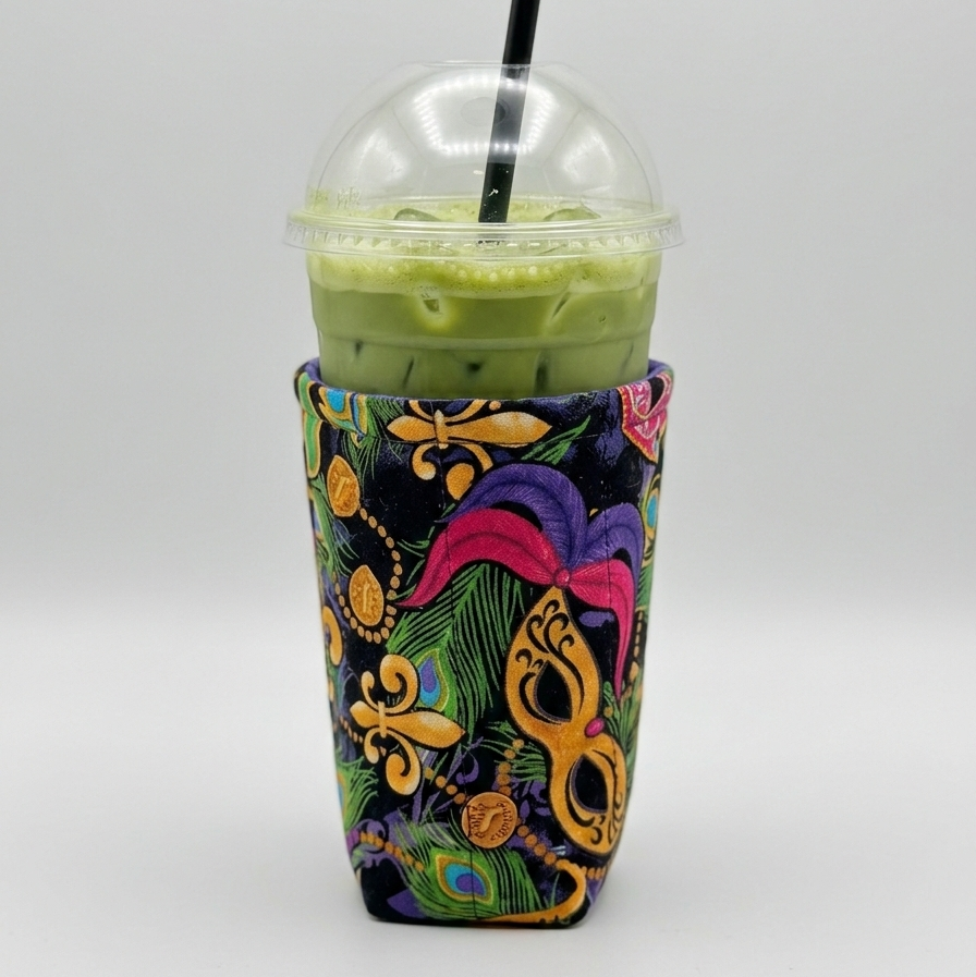 Mardi Gras Cup Cozy