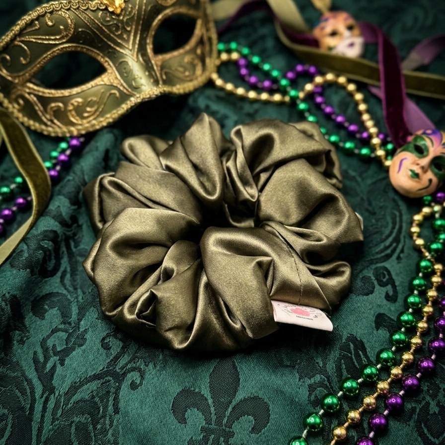Mystic Mardi Gras Super Jumbo Satin Scrunchies