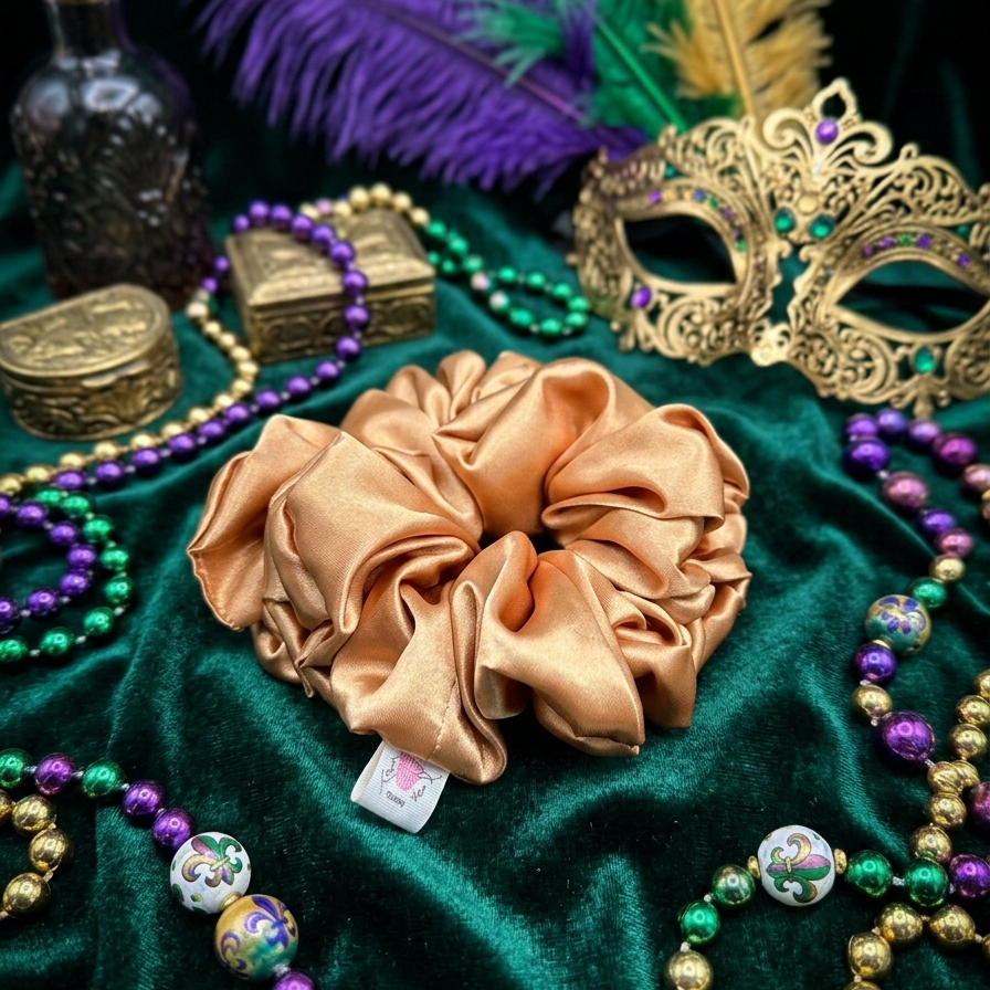 Mystic Mardi Gras Super Jumbo Satin Scrunchies