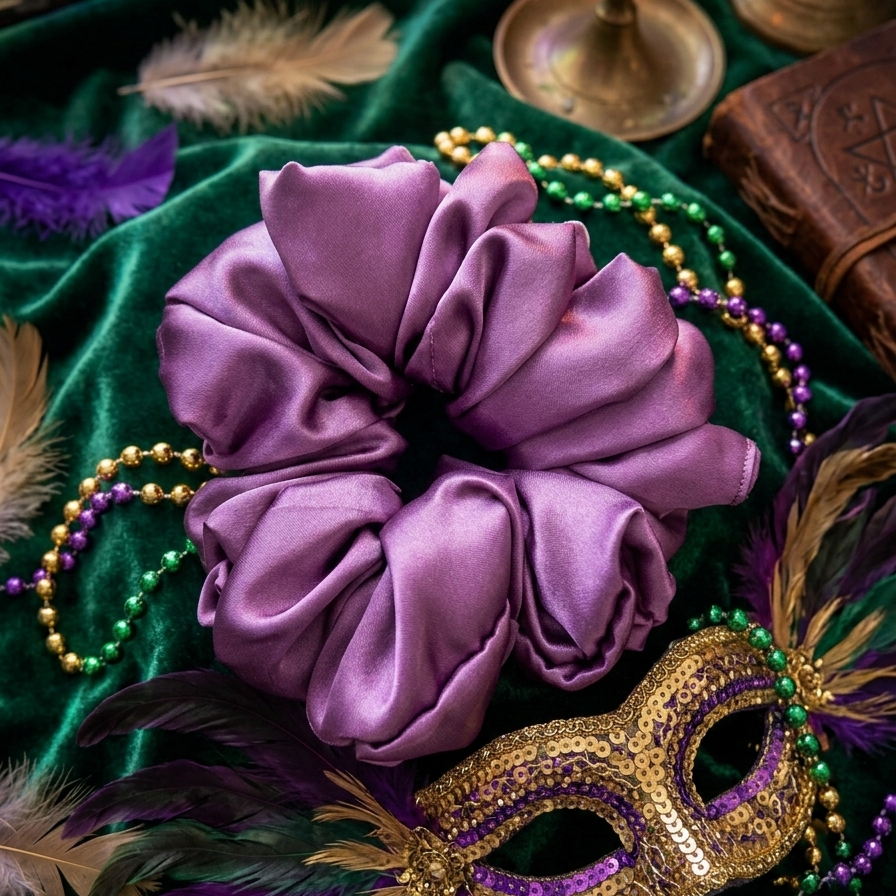 Mystic Mardi Gras Super Jumbo Satin Scrunchies